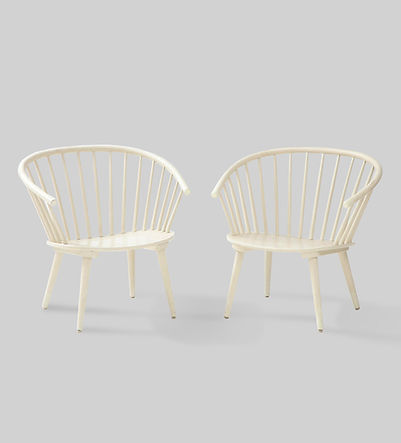 Pair of Generous White Swedish Horseshoe Back Armchairs, Sweden, c. 1964