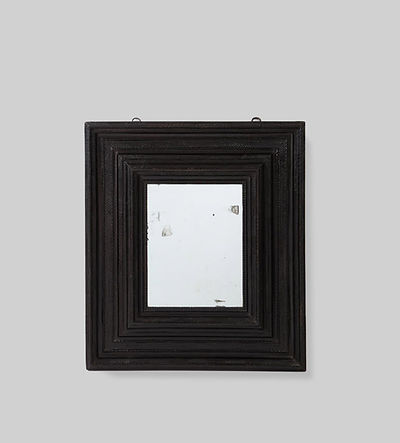 Large 17th C. Italian Ebonized Walnut Guilloche Mirror with Original Glass