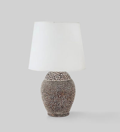French Moderne Enamel Glaze Ceramic C.A.B. Lamp