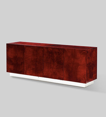 Aldo Tura Red Goatskin Cabinet