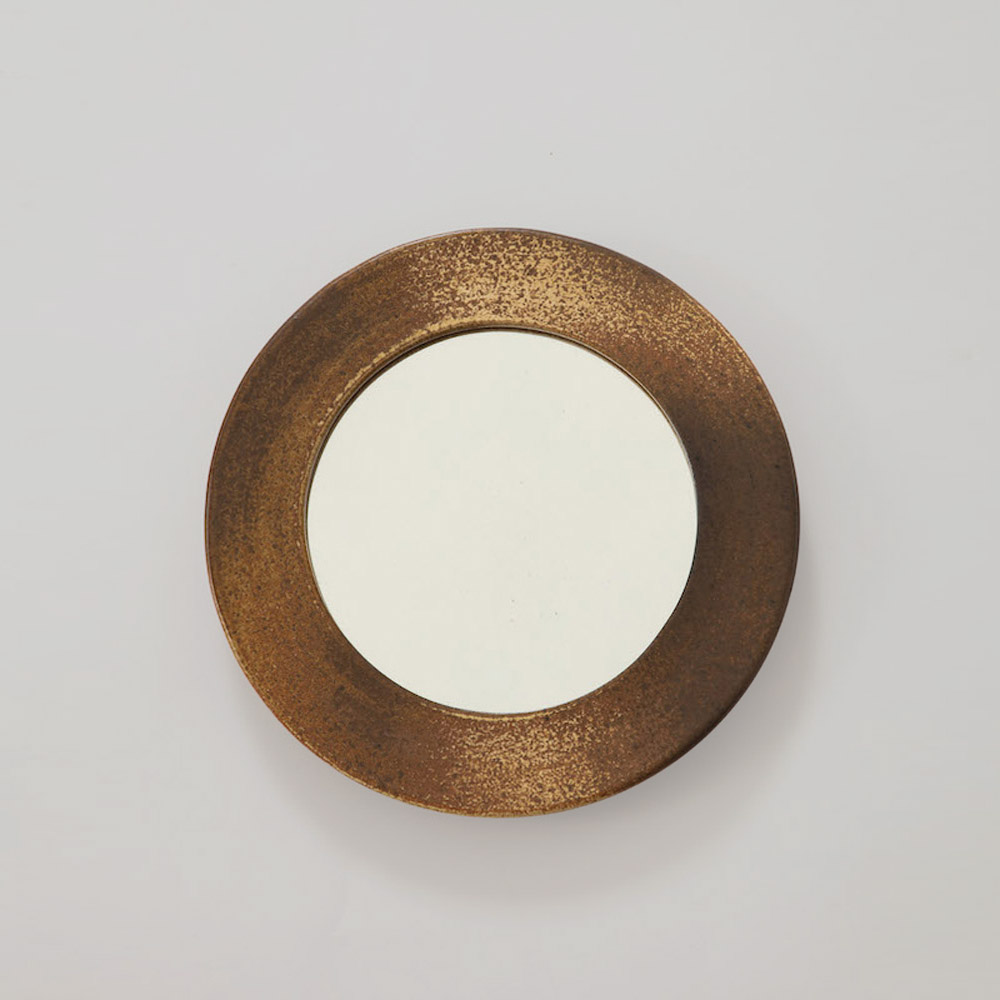 Brutalist Round Ceramic Mirror
