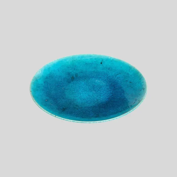 Edmond Lechenal Turquoisse Blue Dish Bowl, France, 1930s