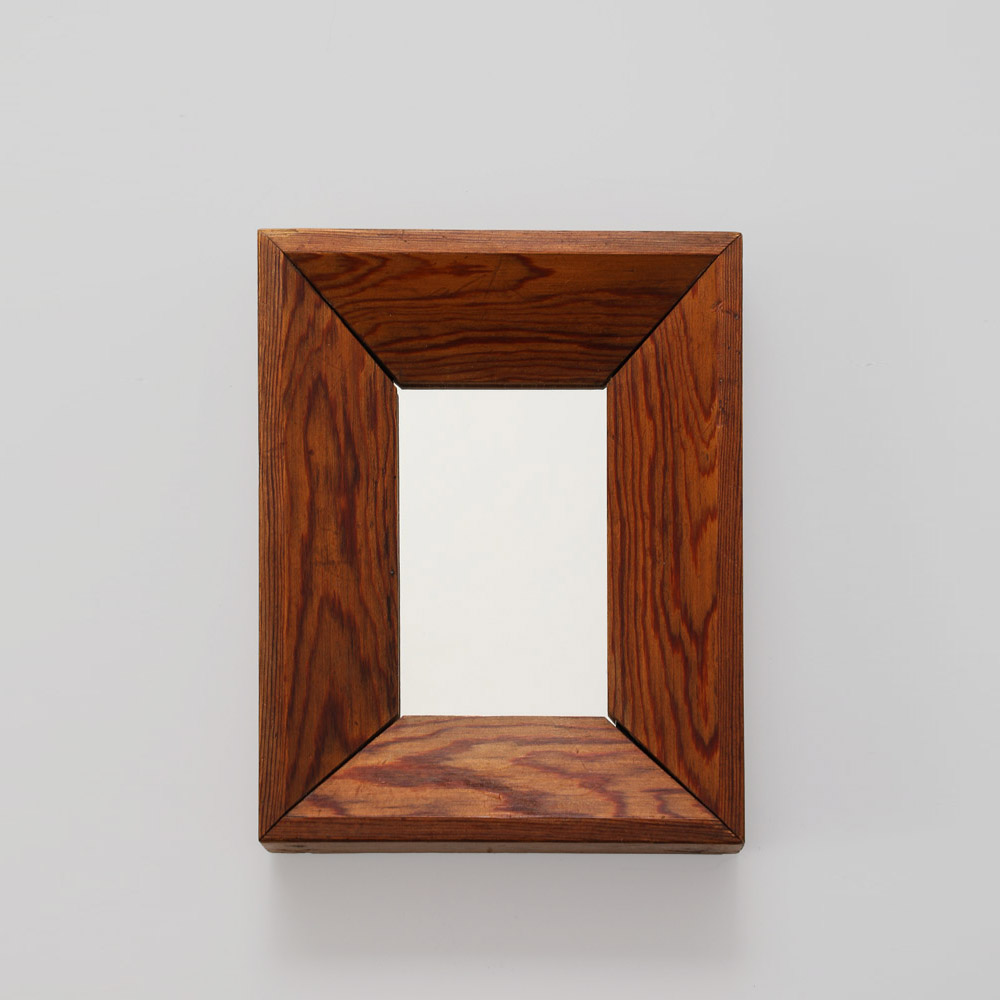 French Fir Deep Framed Wall Mirrors, Mid-Century Modern, 1940s, Pair