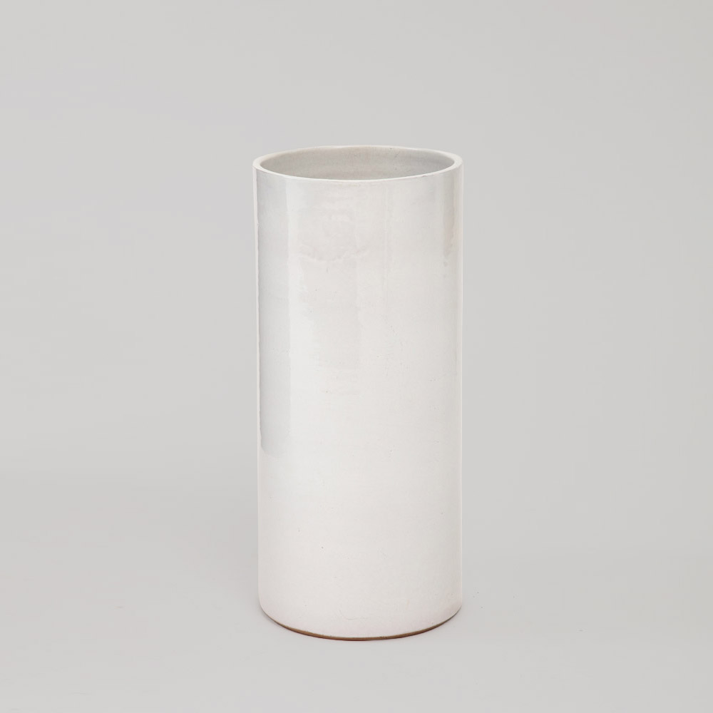Grey White Cylindrical Vase
