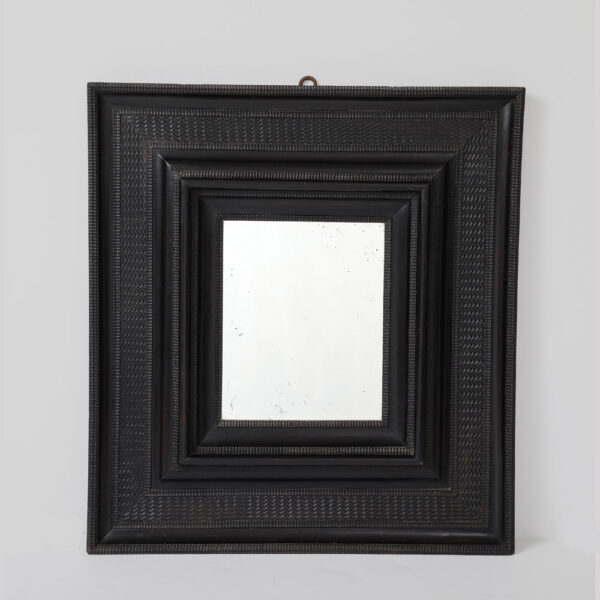 Italian Black Fruiotwood 17th Square Mirror
