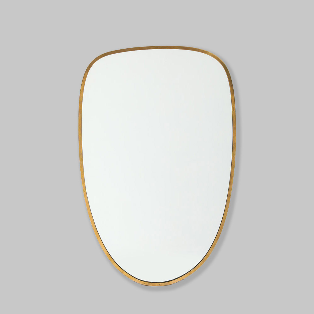 Italian Modernist Mirror brass Frame