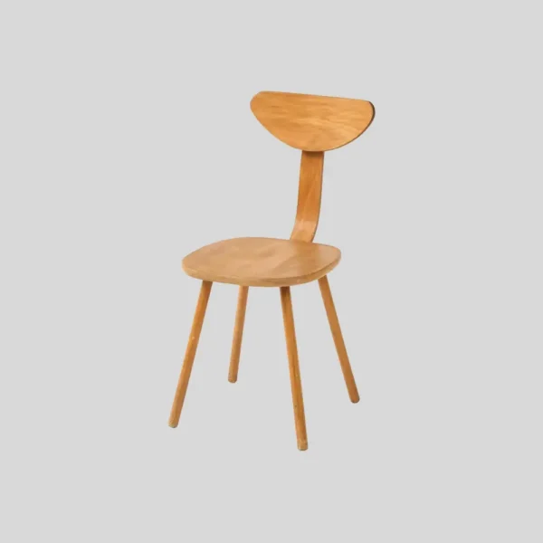 Mid-Century Curved Beech Side Chair, Frace, c. 1950-60