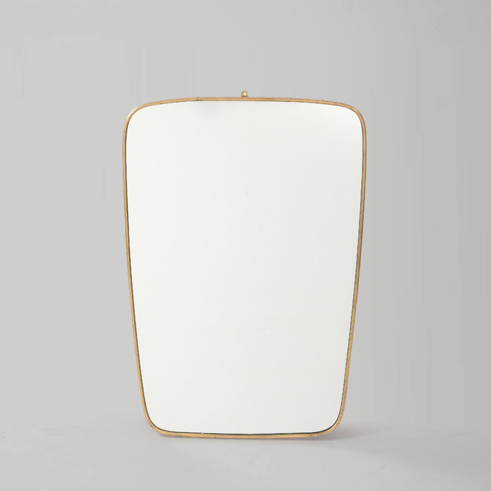 Mid Century Modern Brass Framed Mirror