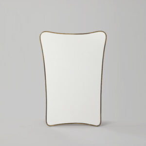 Mid Century Modern Brass Framed Mirror, Italy, 1950