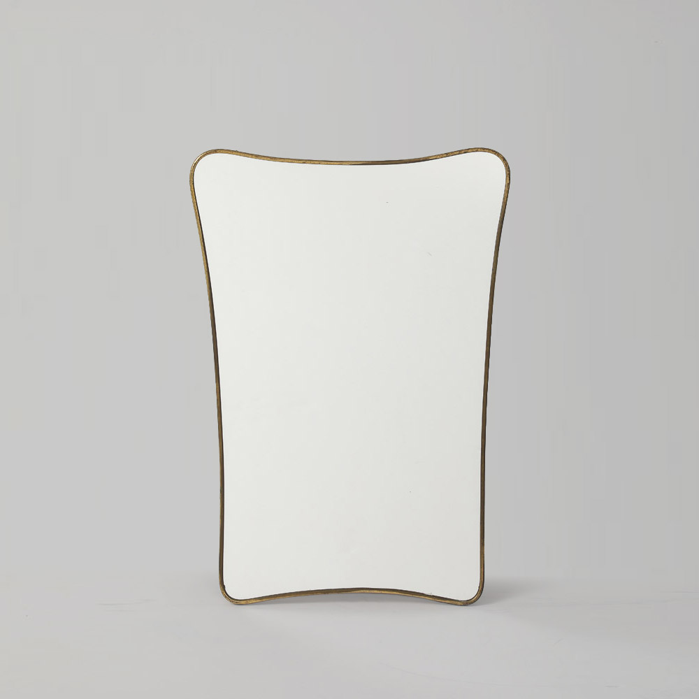 Mid Century Modern Brass Framed Mirror, Italy, 1950