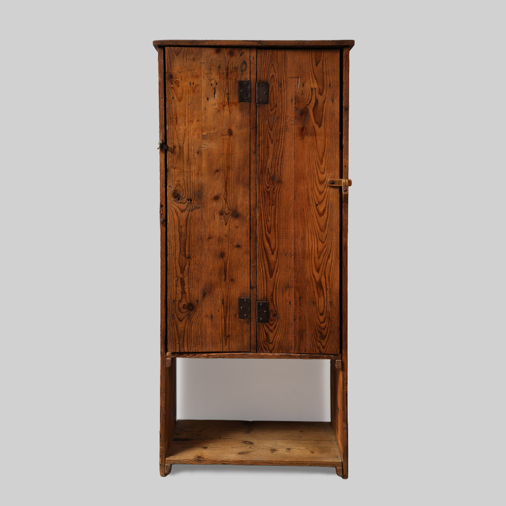 Solid Pine Handmade Cabinet, Auvergnat, France, 1945