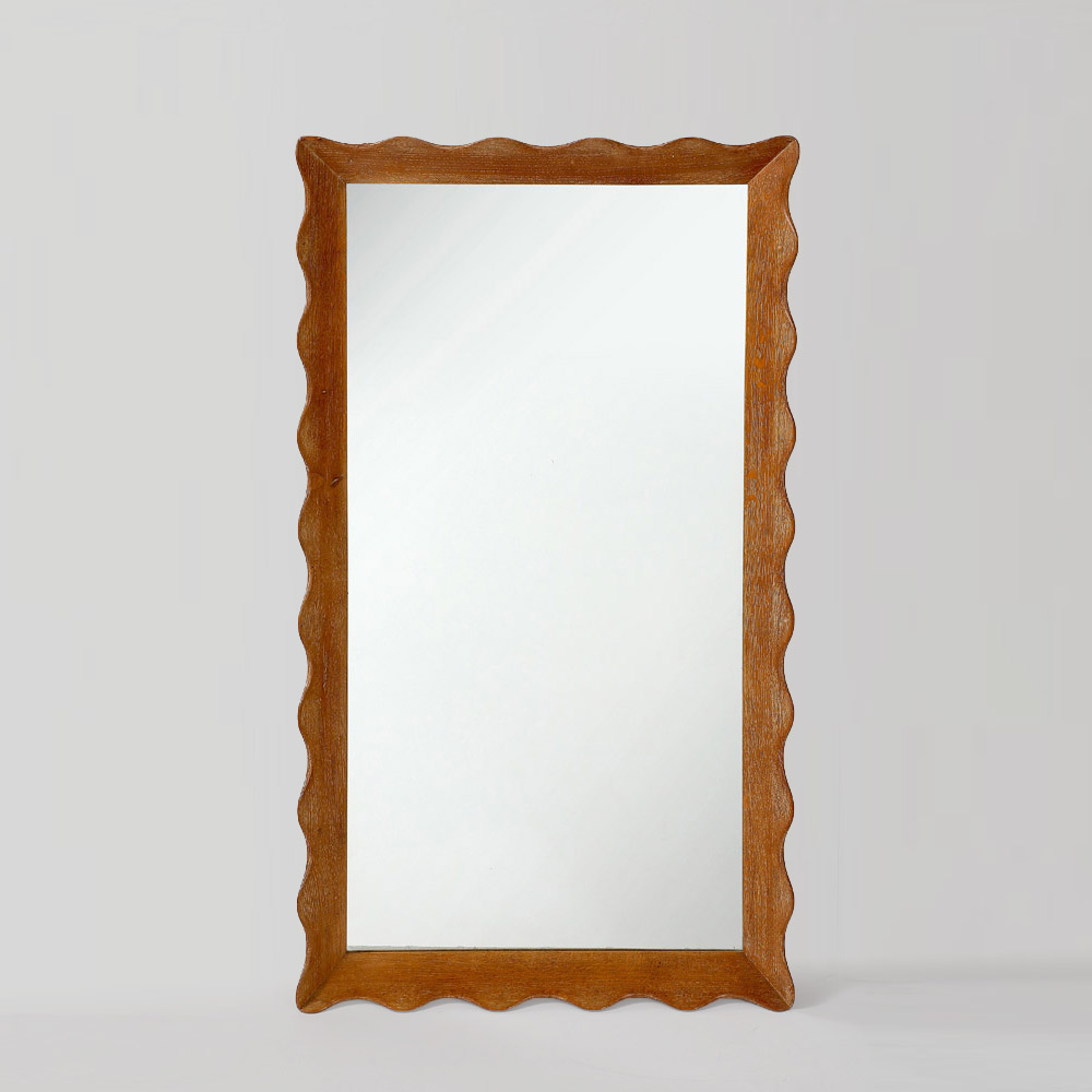 Swedish Curvy Limed Oak Mirror