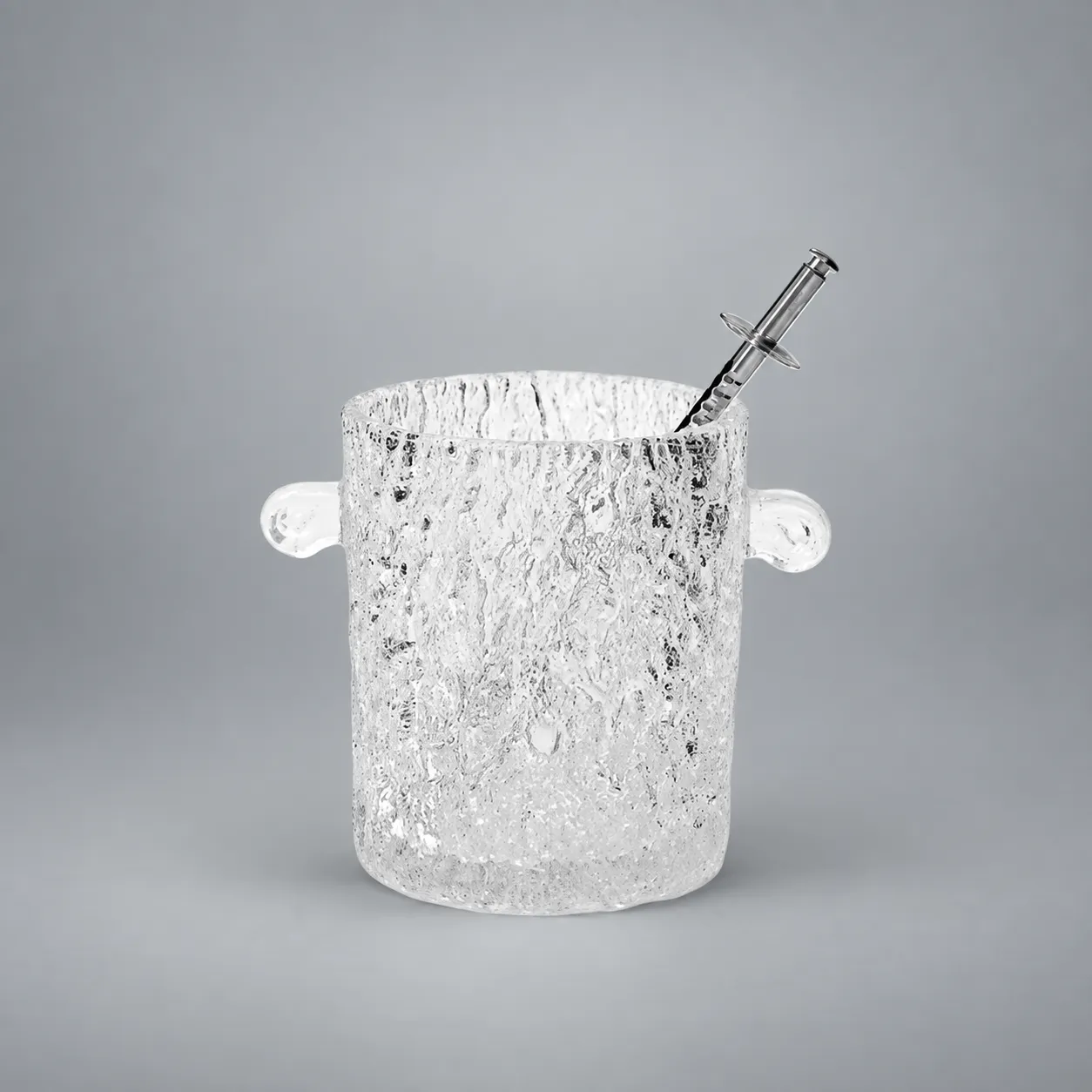 Tapio Wirkkala Crystal Ice Bucket with Tongs, Finland, 1950's