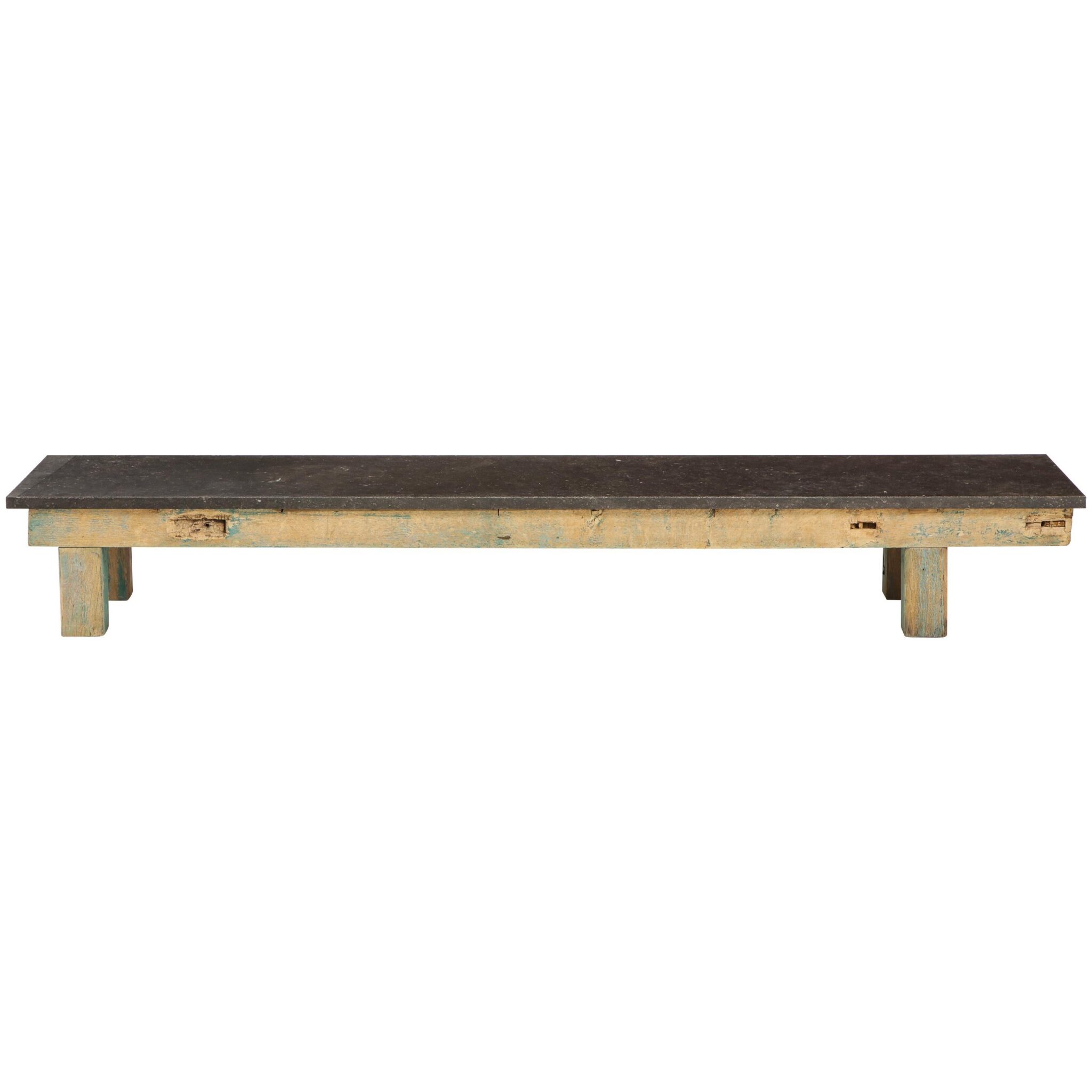 Belgian Bluestone Coffee Table / Console with Oak Base, France, circa 1900