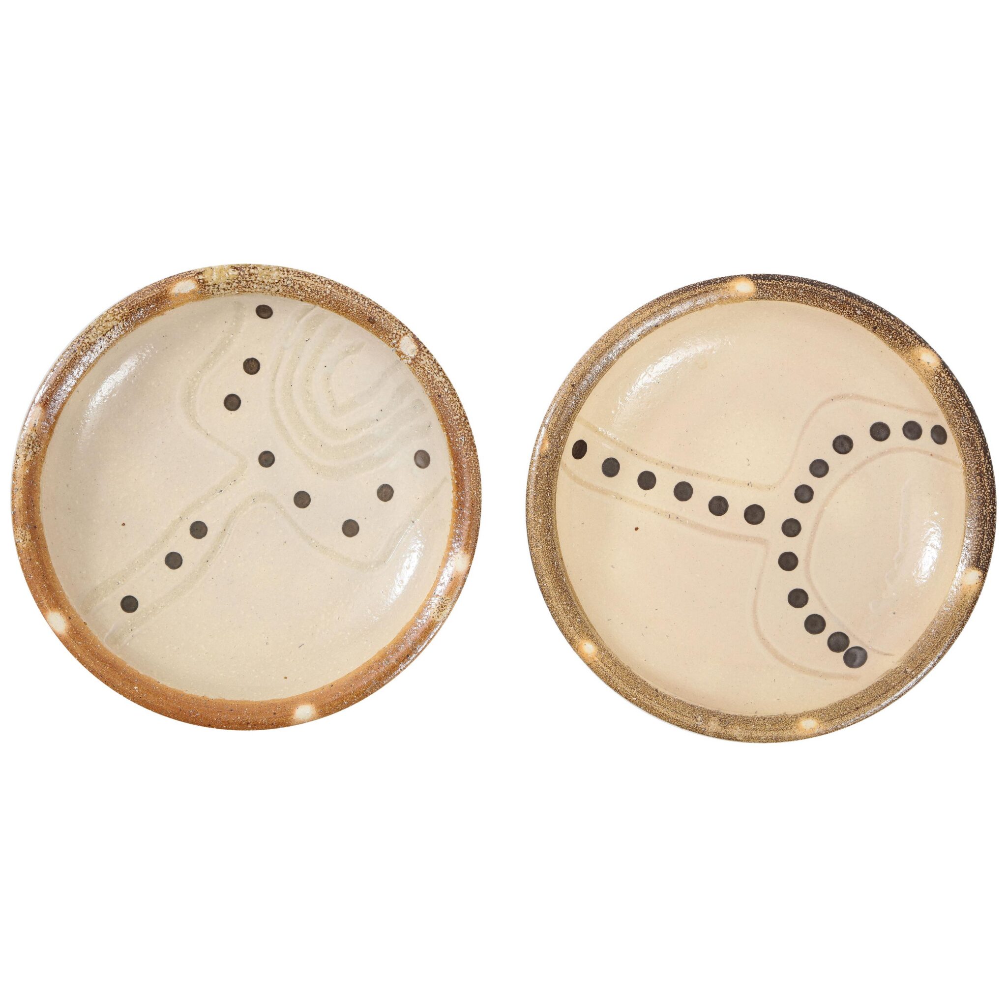 Pair of abstract pattern bowls by Mark Hewitt, (British), North Carolina Artist, signed