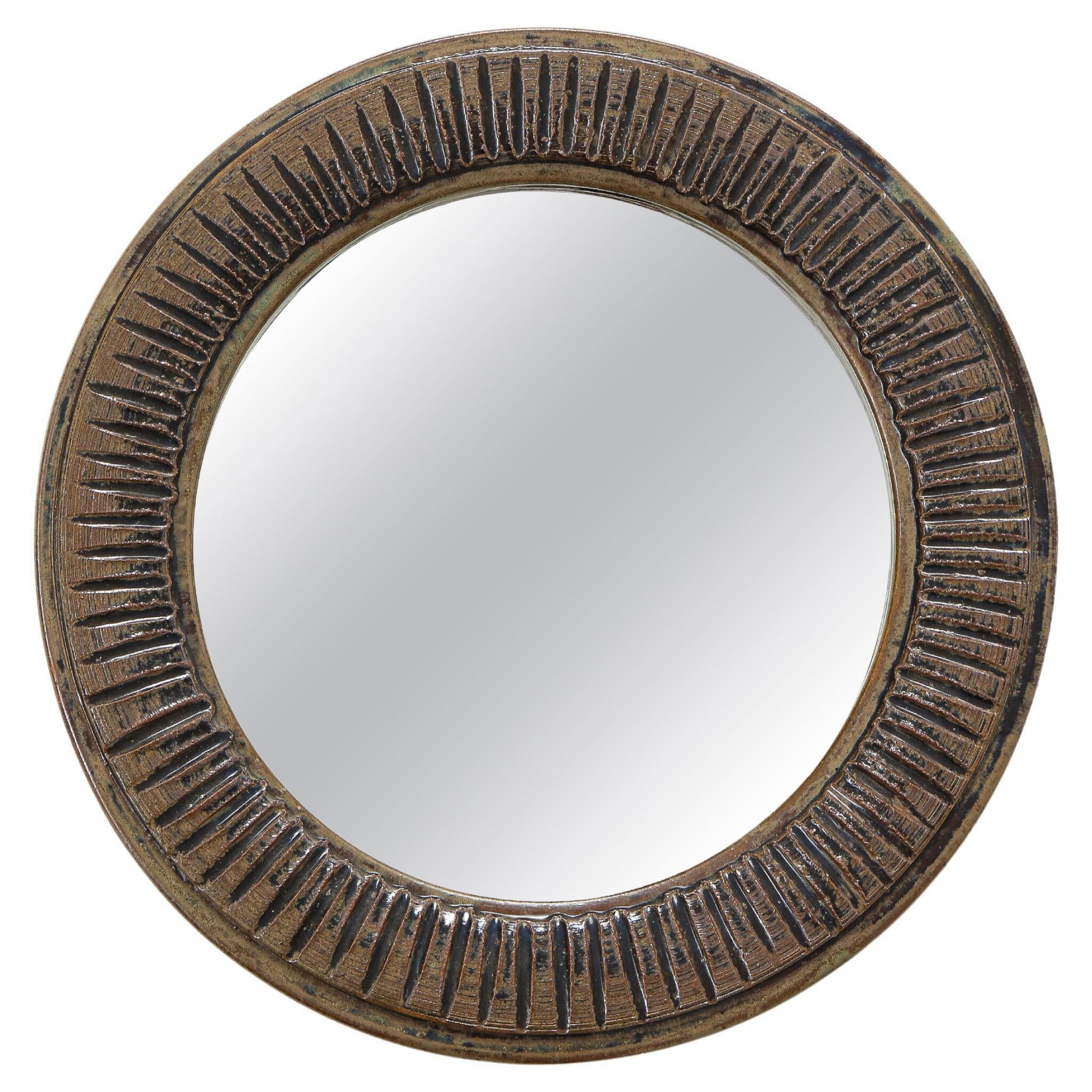 Ceramic Mirror by Barbara Delfosse, France, C. 1970