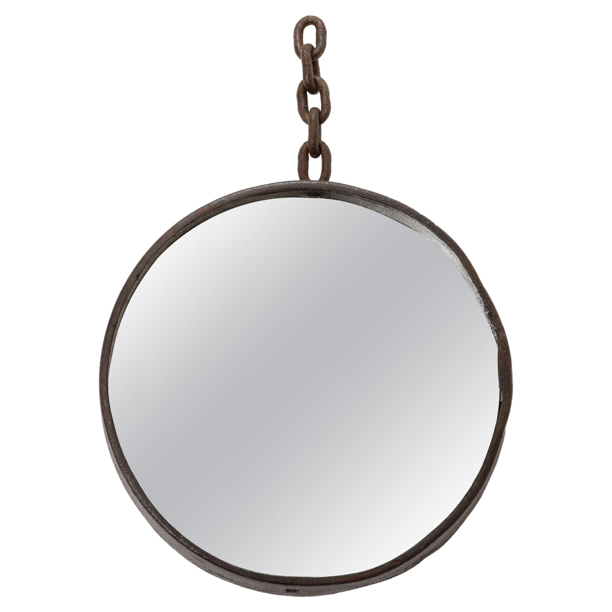 French Iron Round Mirror, c. 1950-60's