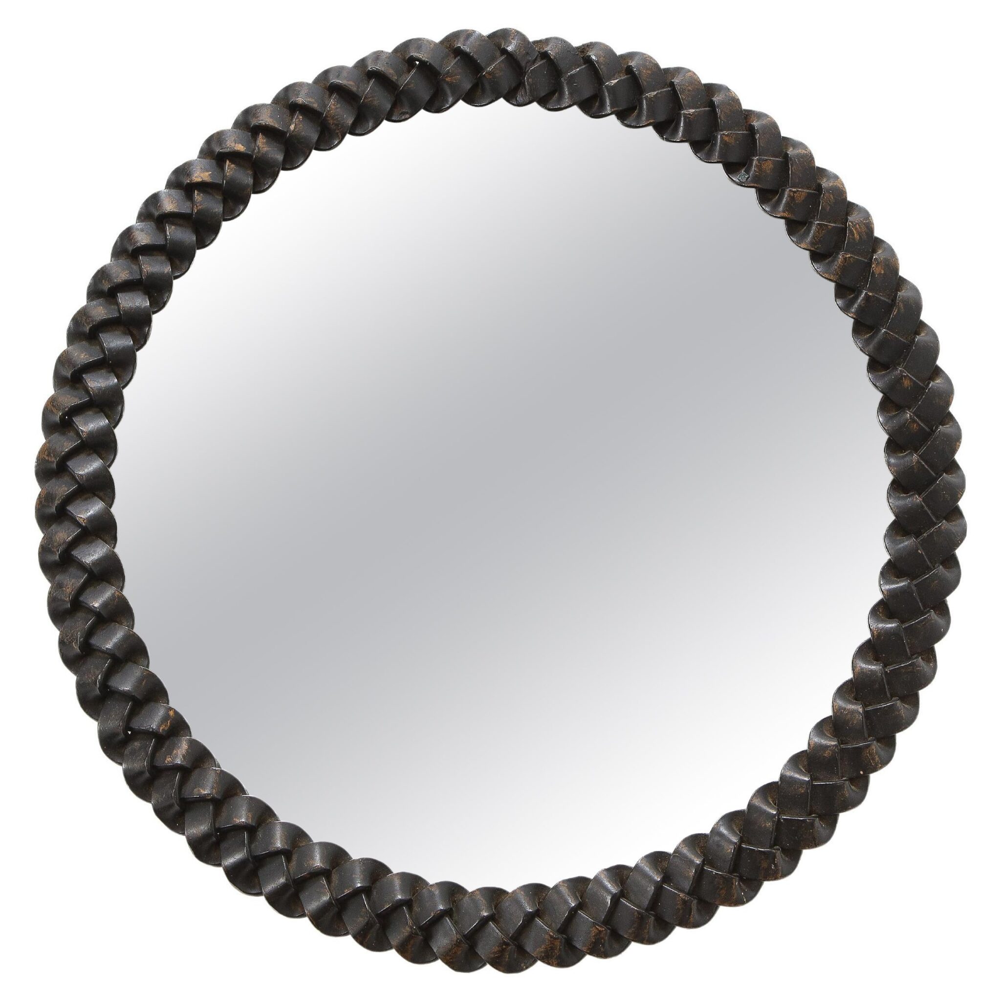 Atelier Marolles Style Braided Iron Mirror, France, c. 1950