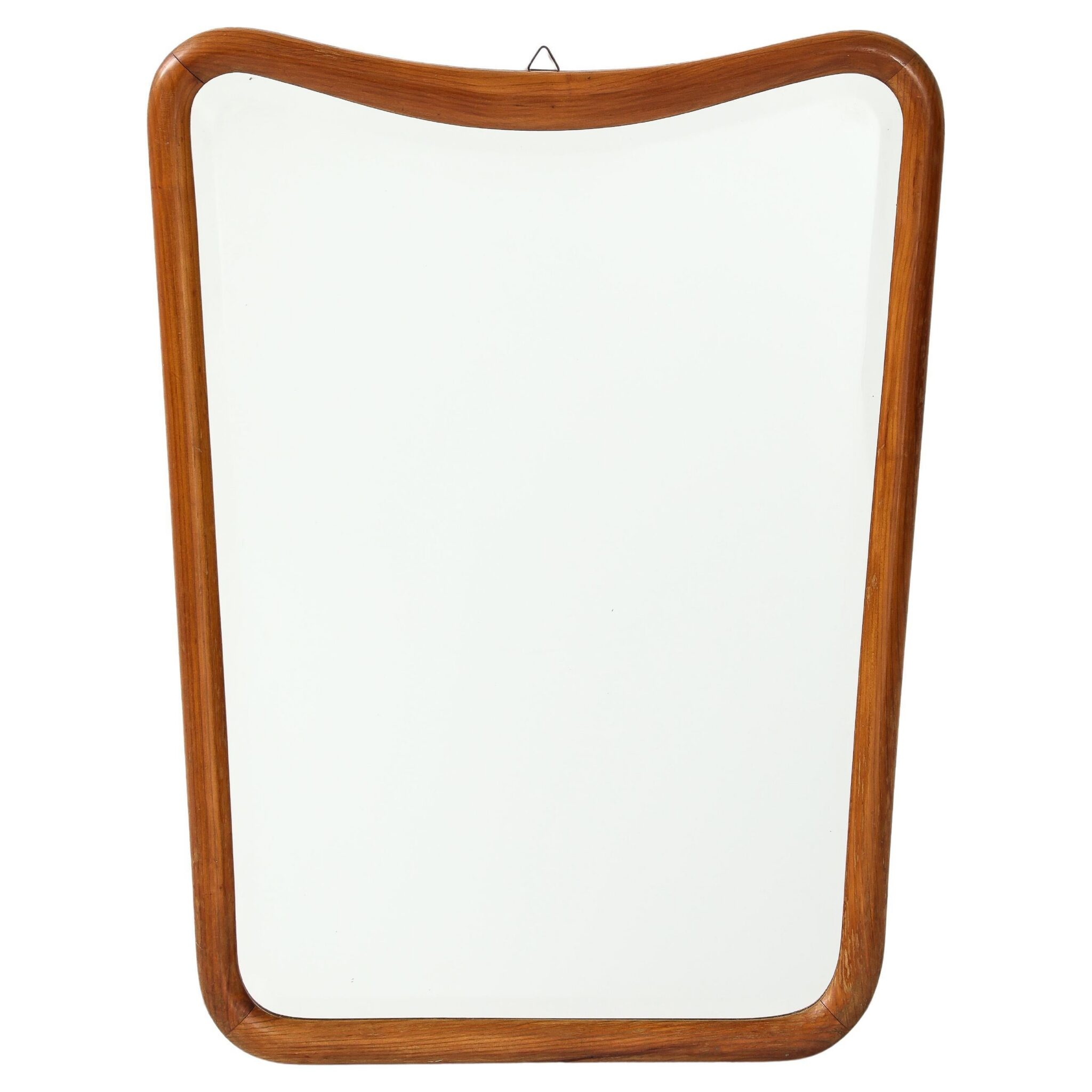 Italian Mid Century Modern Wood Framed Mirror, Italy, 1950
