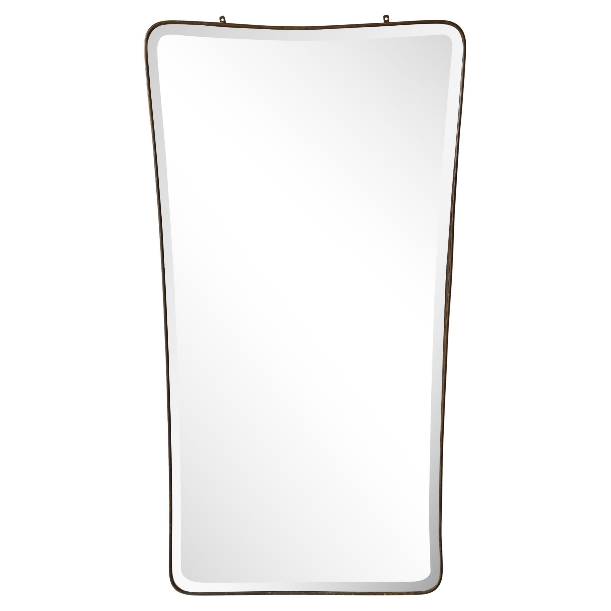 Mid Century Modern Brass Framed Beveled Mirror, Italy, 1960's