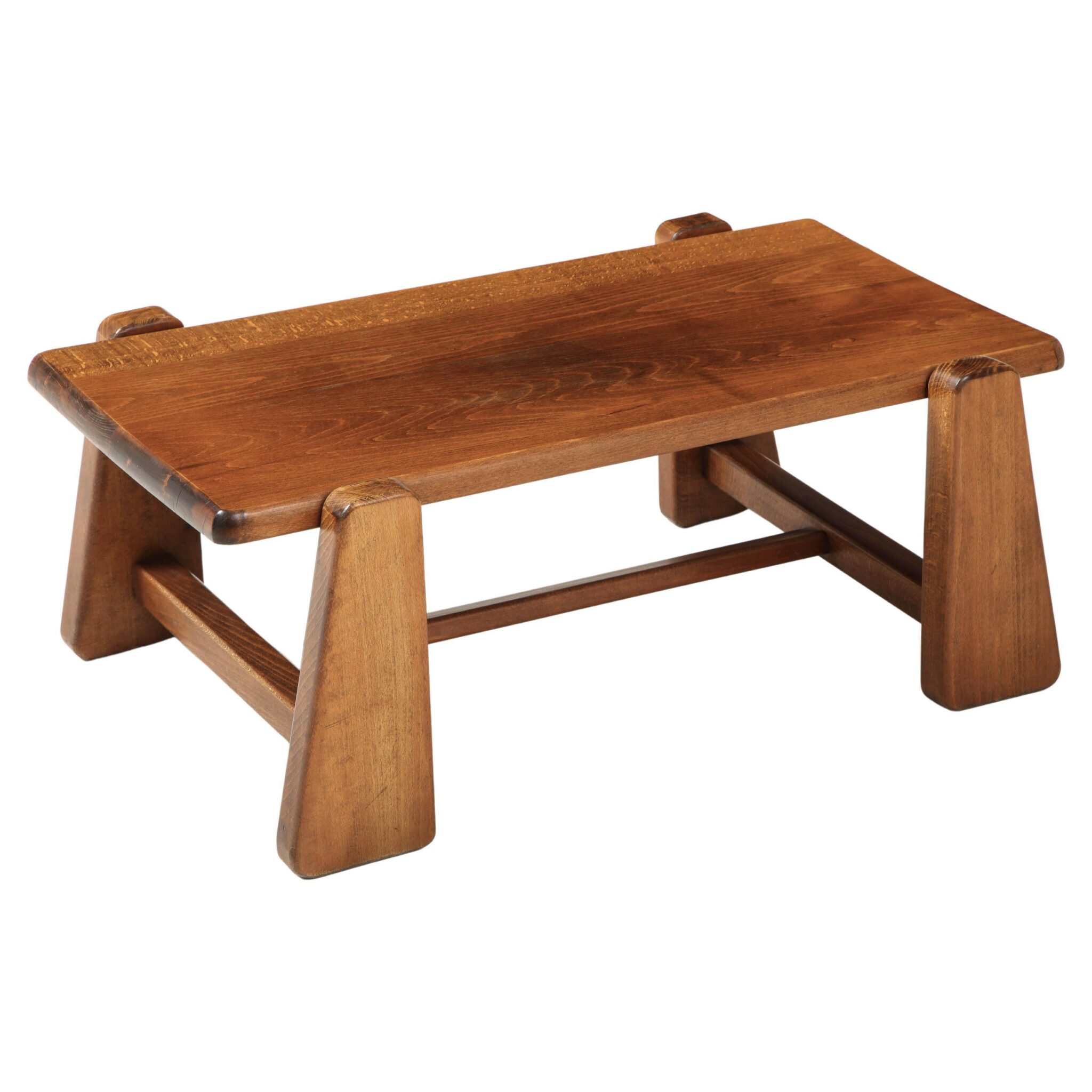 French Modern Oak Coffee Table, France, c. 1960-70