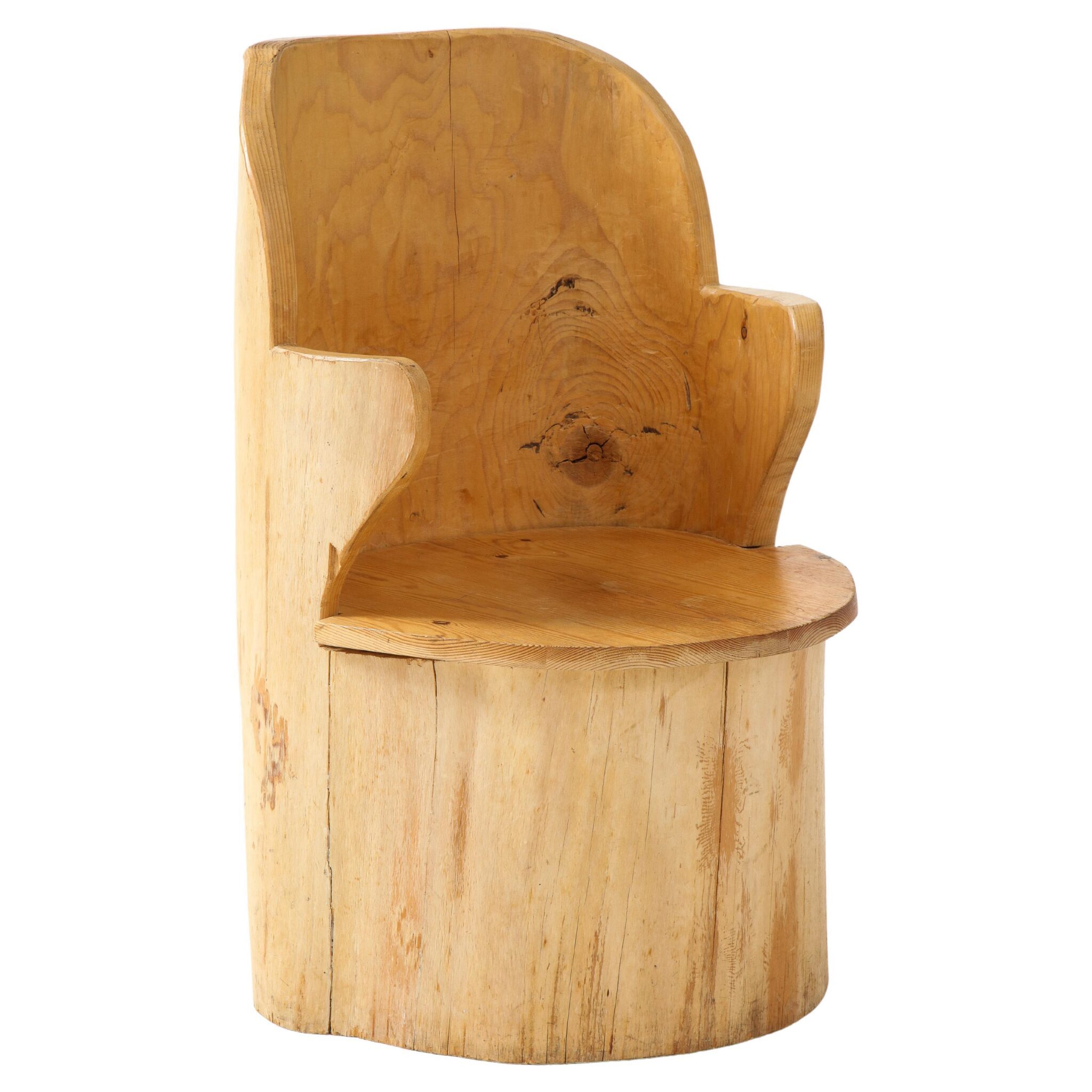 Swedish 'Kubbestol' Trunk Chair, c. 1940