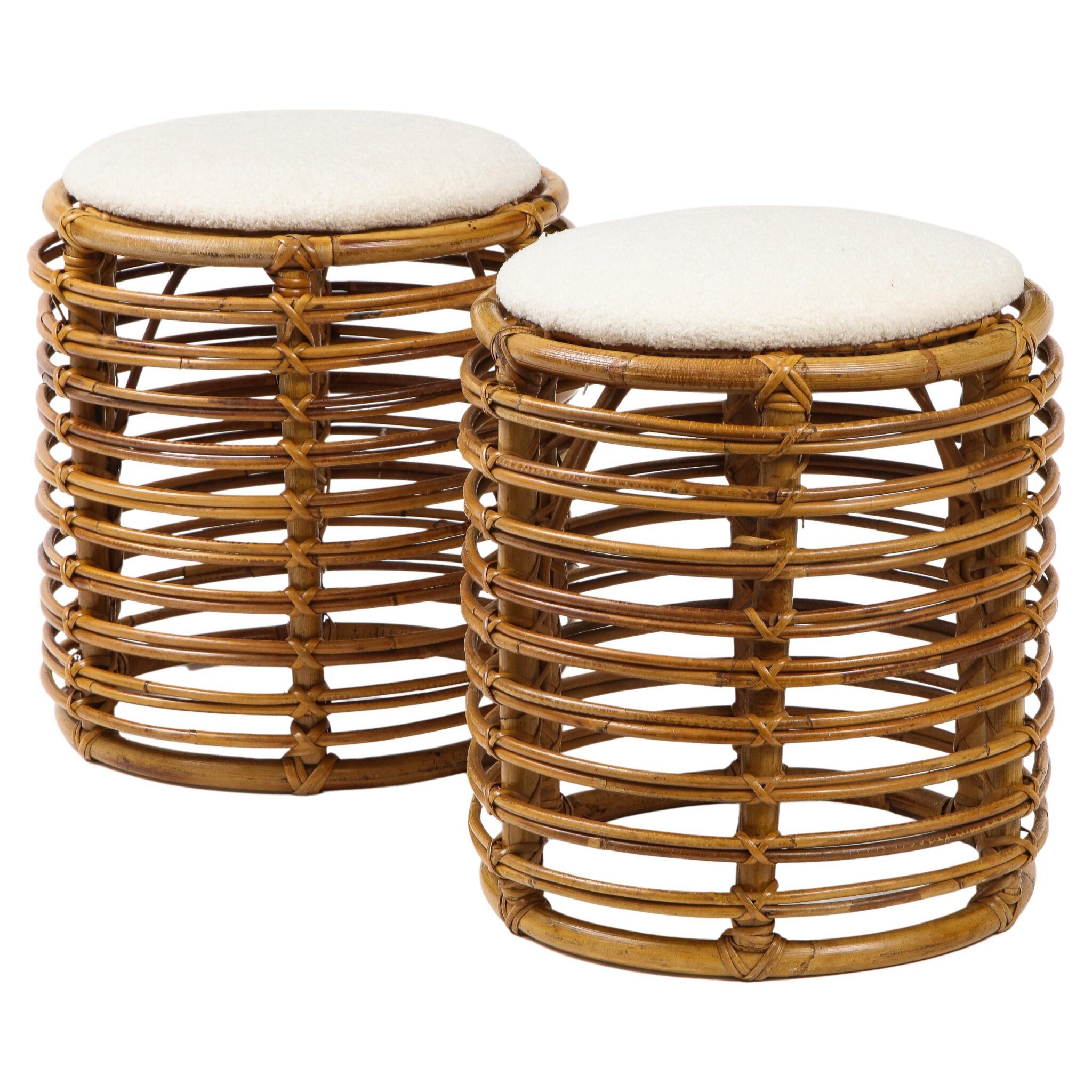 Pair of Tito Agnoli Cane Stools, Italy, 1960