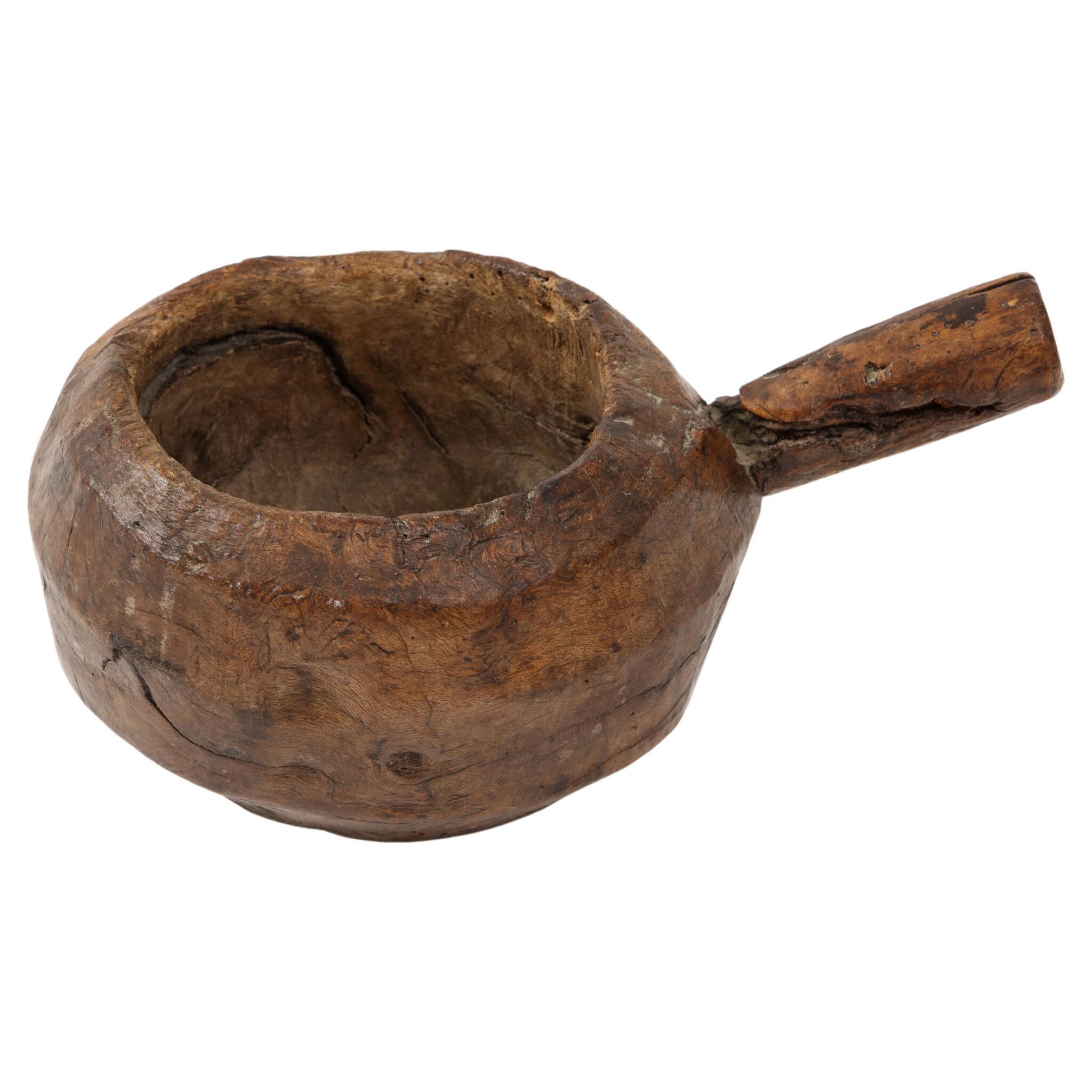 Alpine Folk Art Waxed Milk Bowl, France, c. 1850