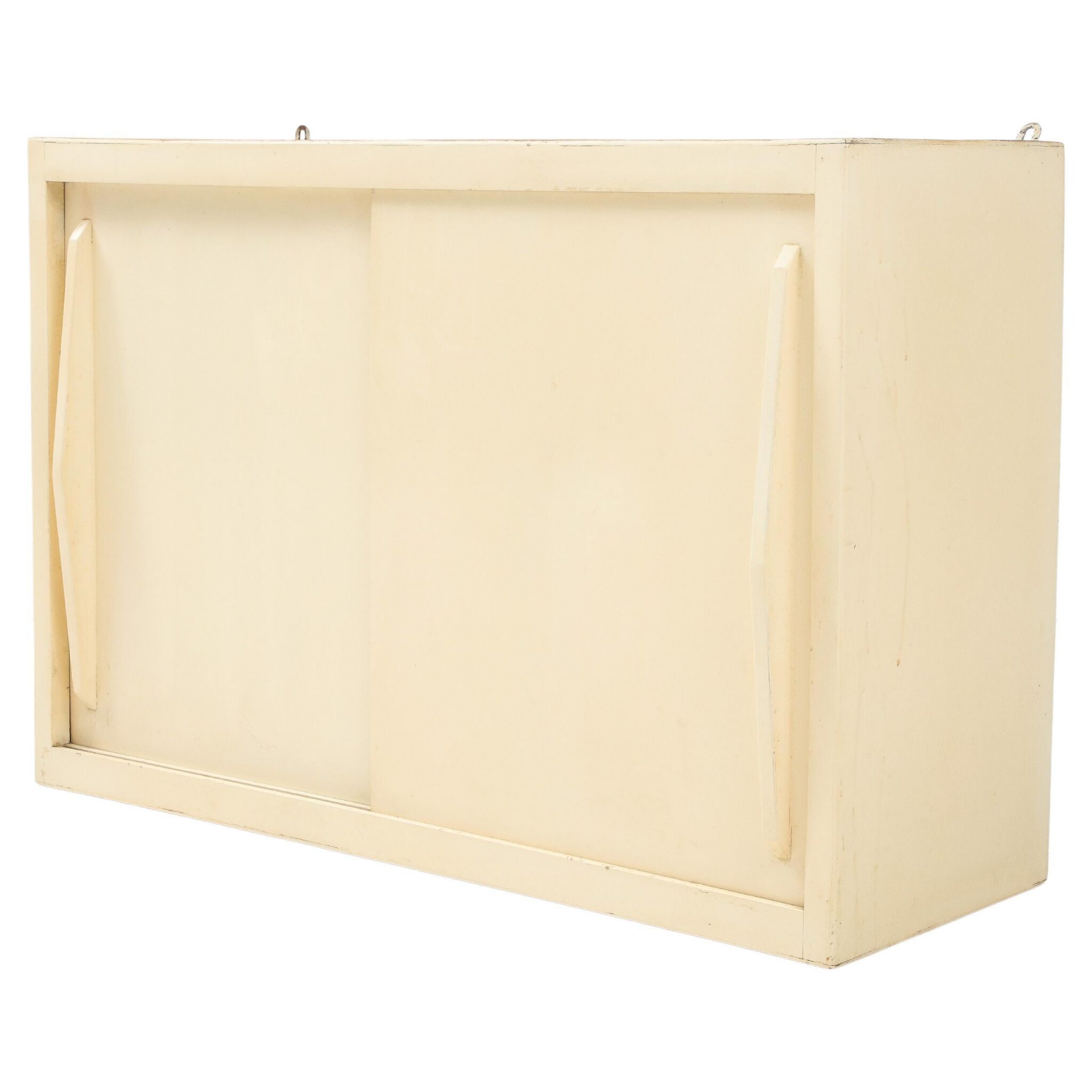 Bon Marché Off-White Modern Corbusier Prouvé Style Wall Cabinets, France, 1950's