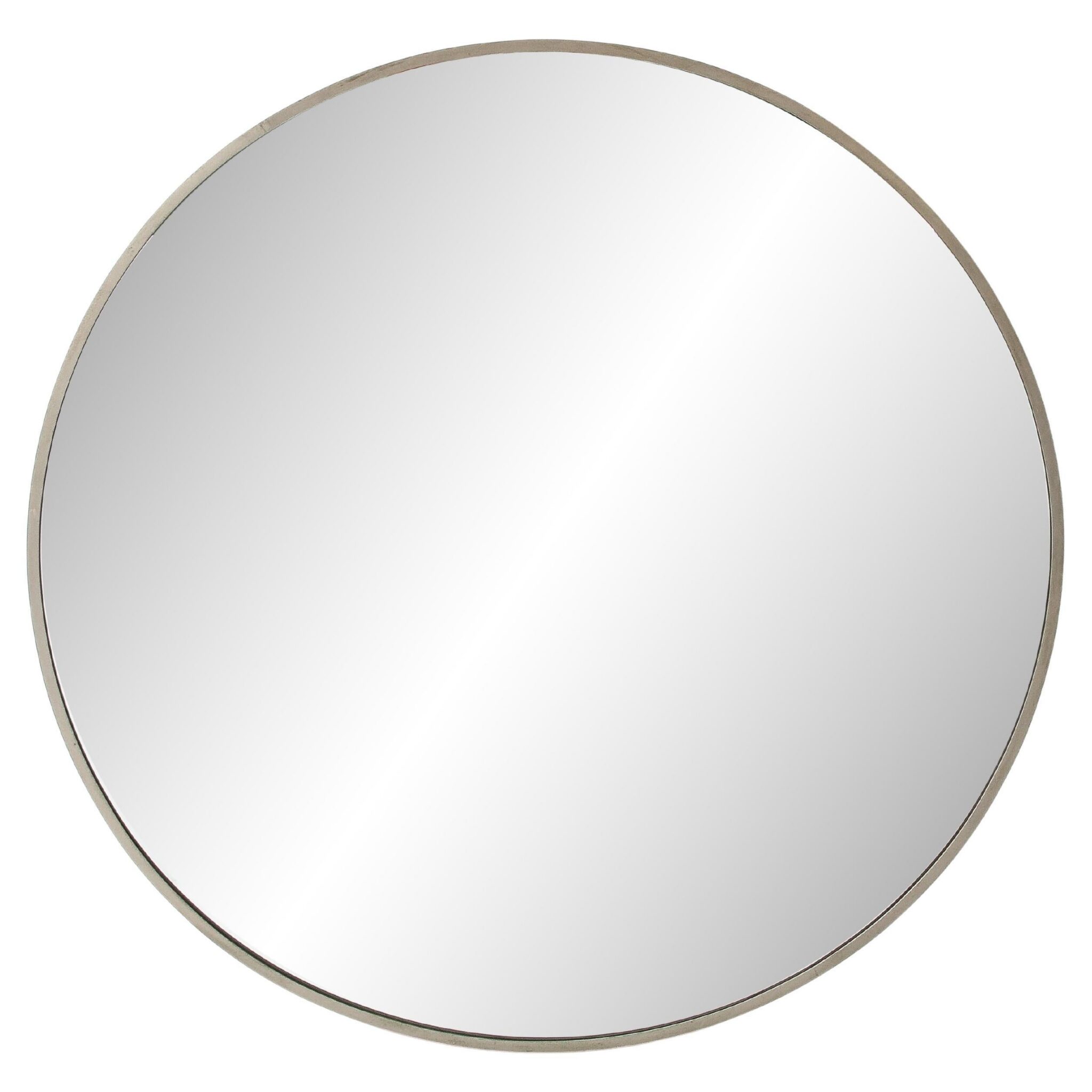 Modernist Nickel Framed Mirror, Italy, circa 1950