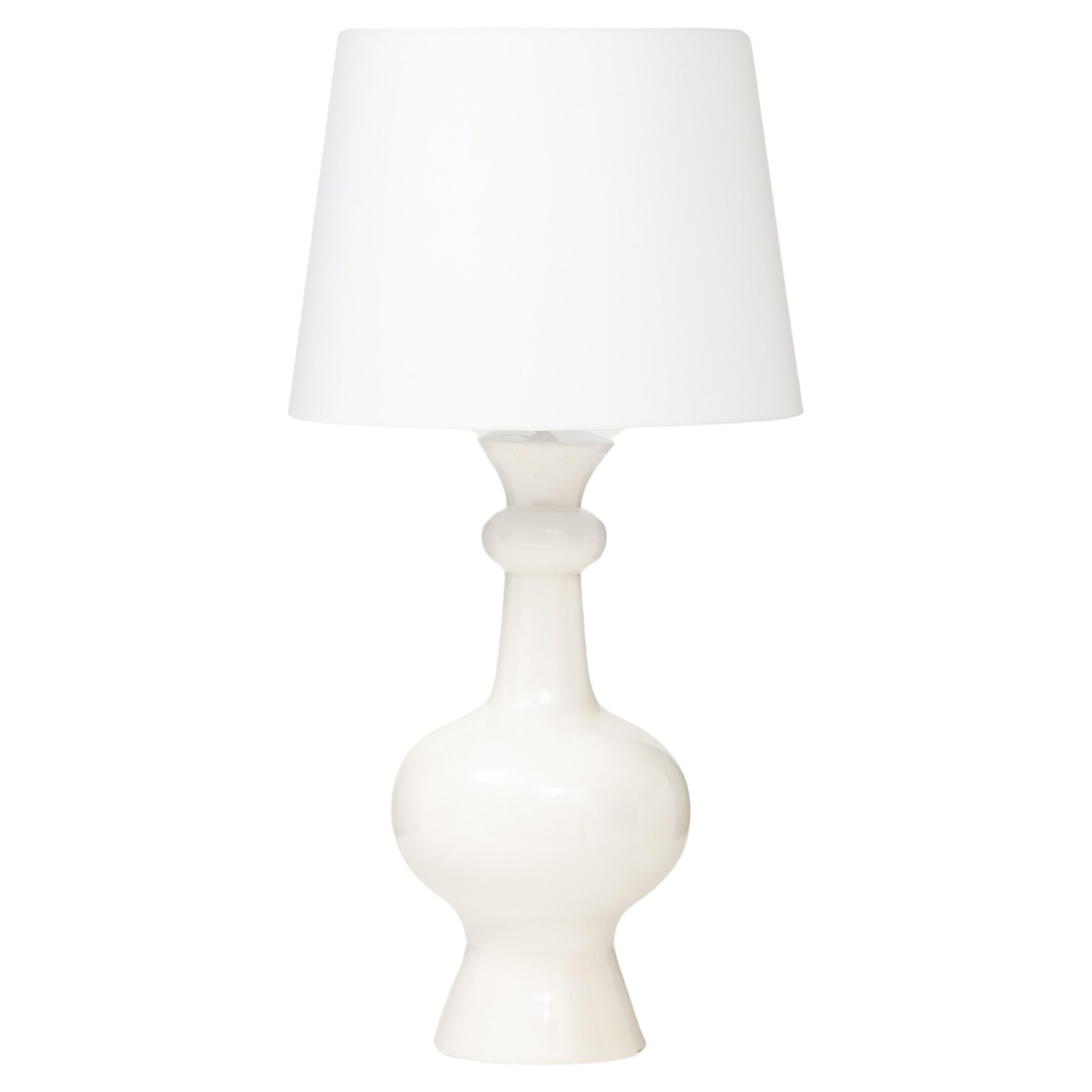 Large Scale Italian White Ceramic Lamp, 1960's