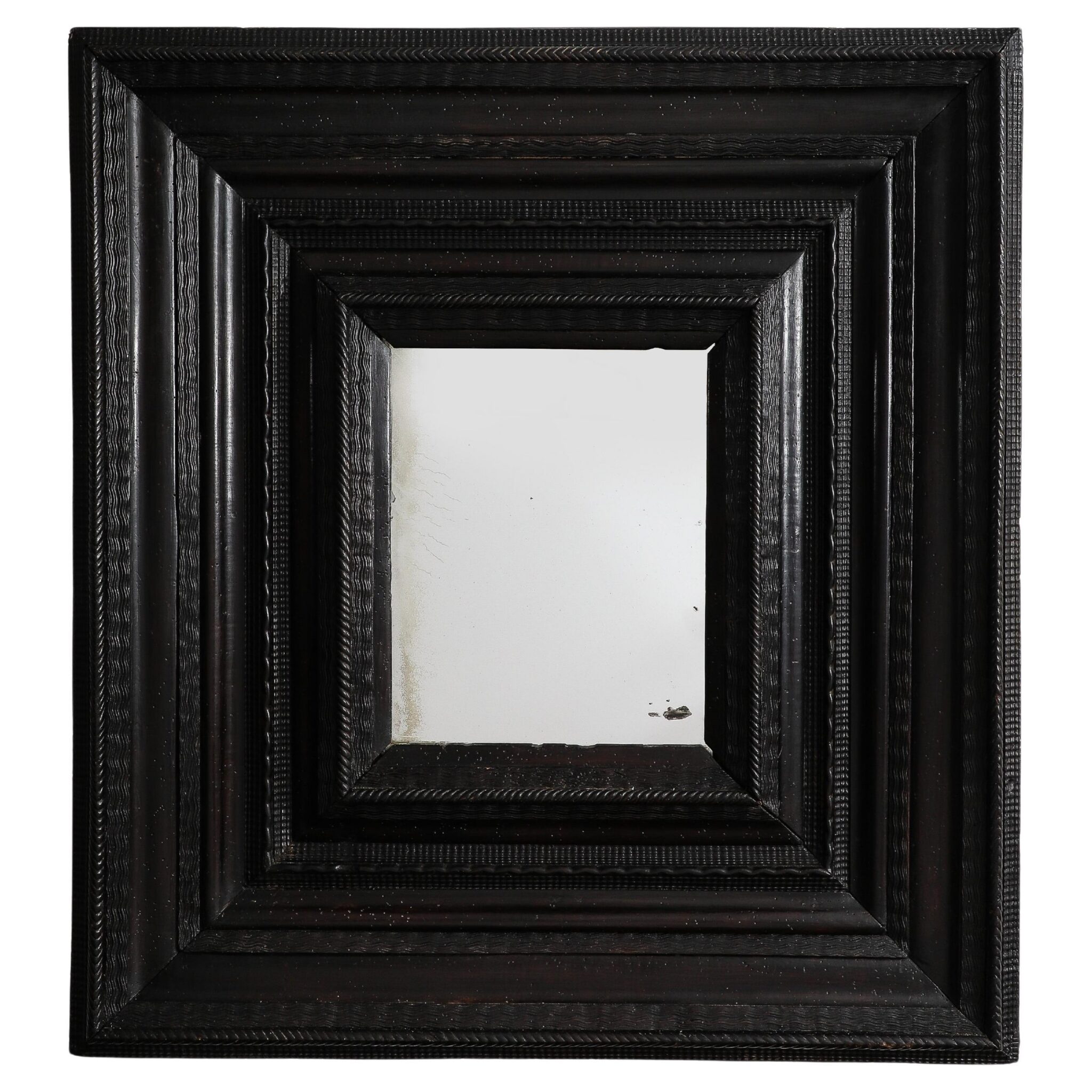 17th C. Italian Walnut Guilloché Mirror