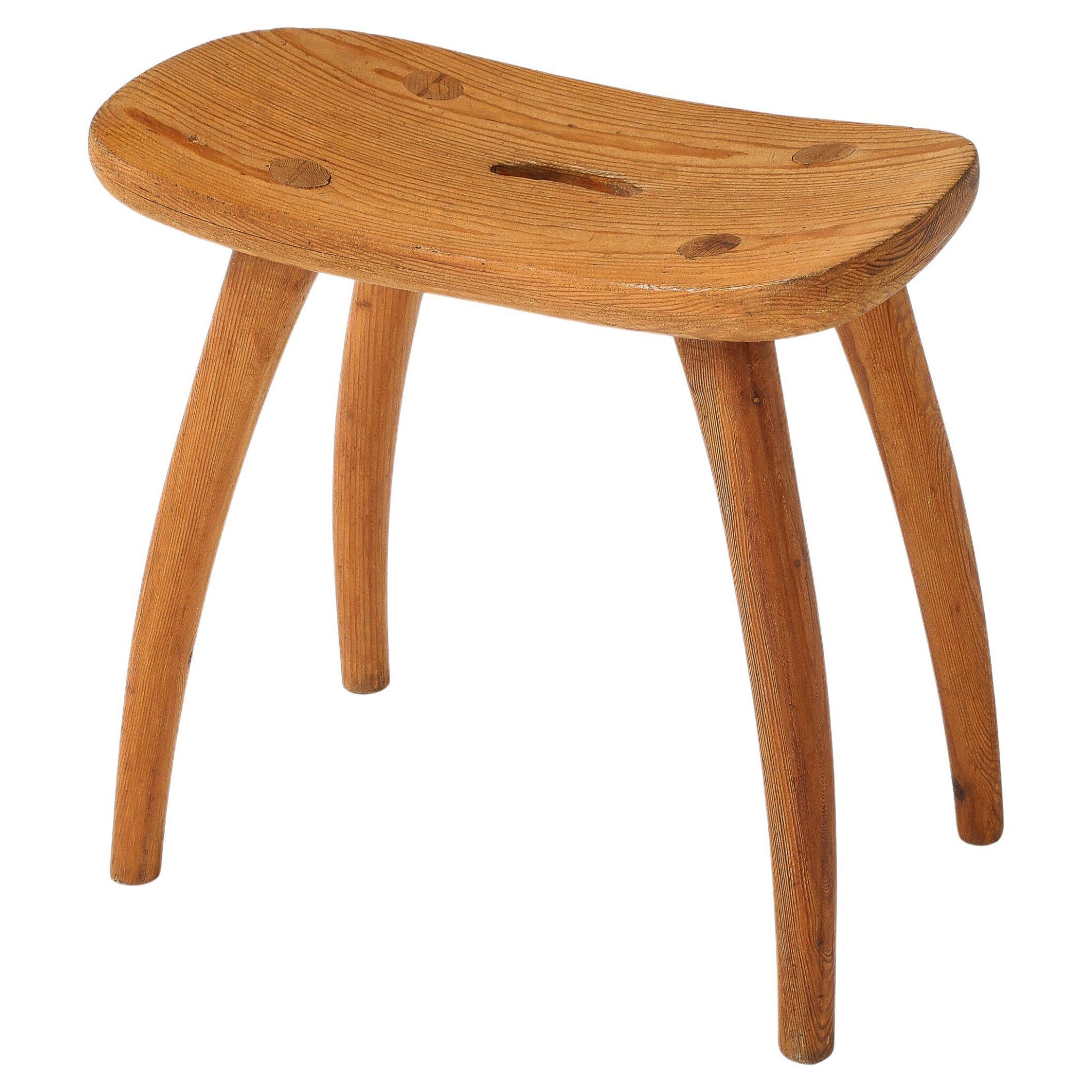 Torsten Claeson Hand Made Swedish Curved Stool, c. 1960's