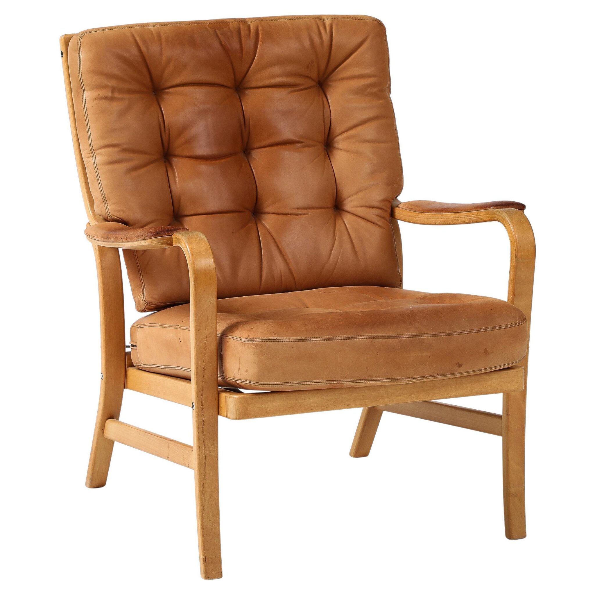 Kenneth Bergenblad 'Patrik' Leather Chair, Dux, Sweden, 1978