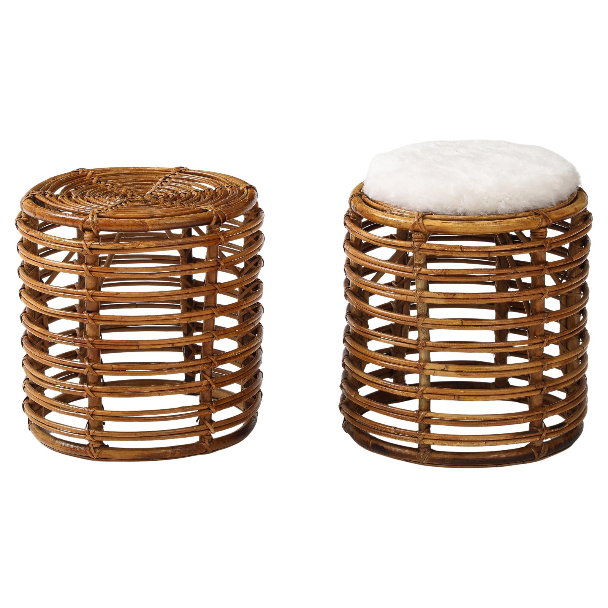 Pair of Tito Agnoli Cane Stools, Italy, 1960