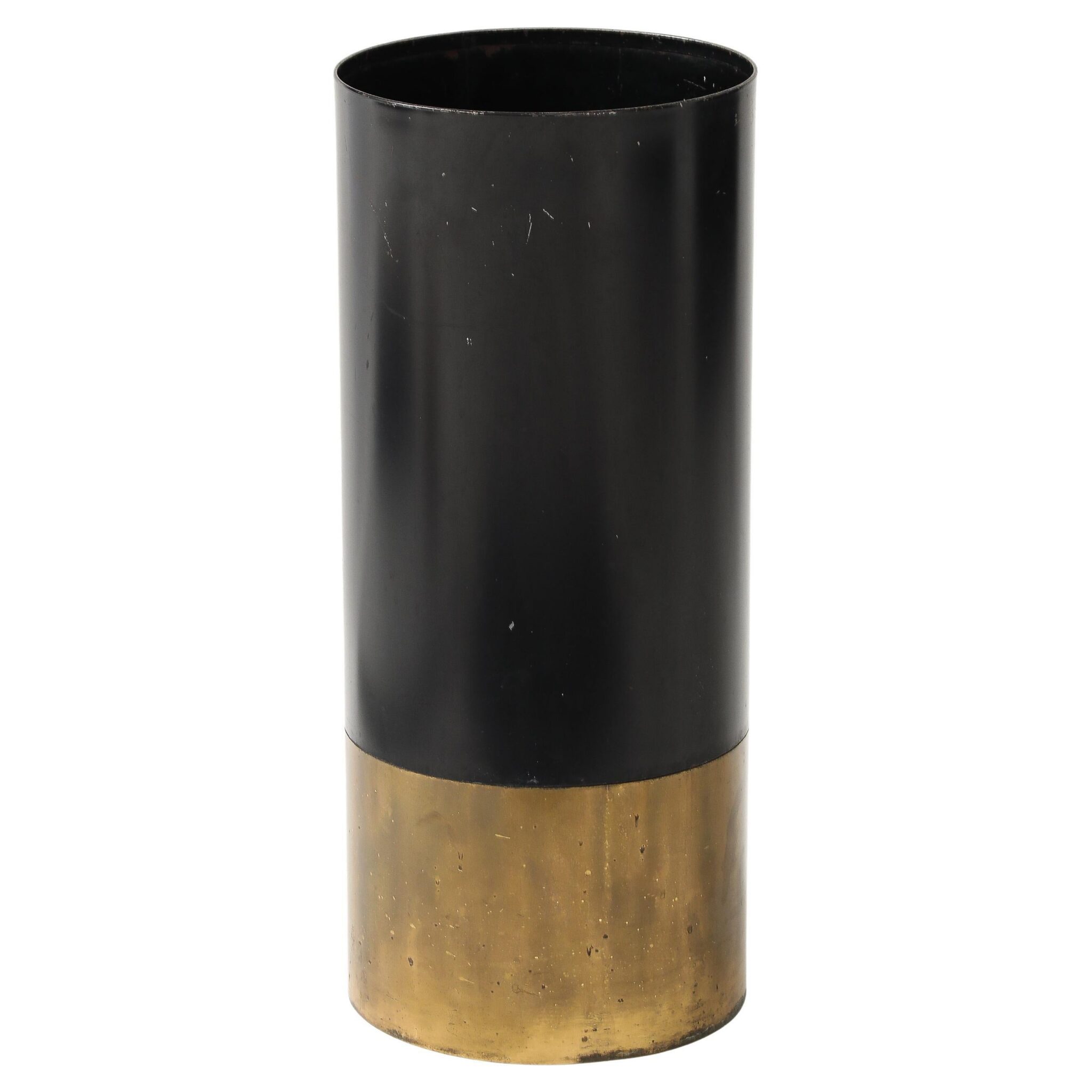 Luigi Caccia Dominioni 'Cartuccia' Metal/Brass Umbrella Stand, Azucena, Italy