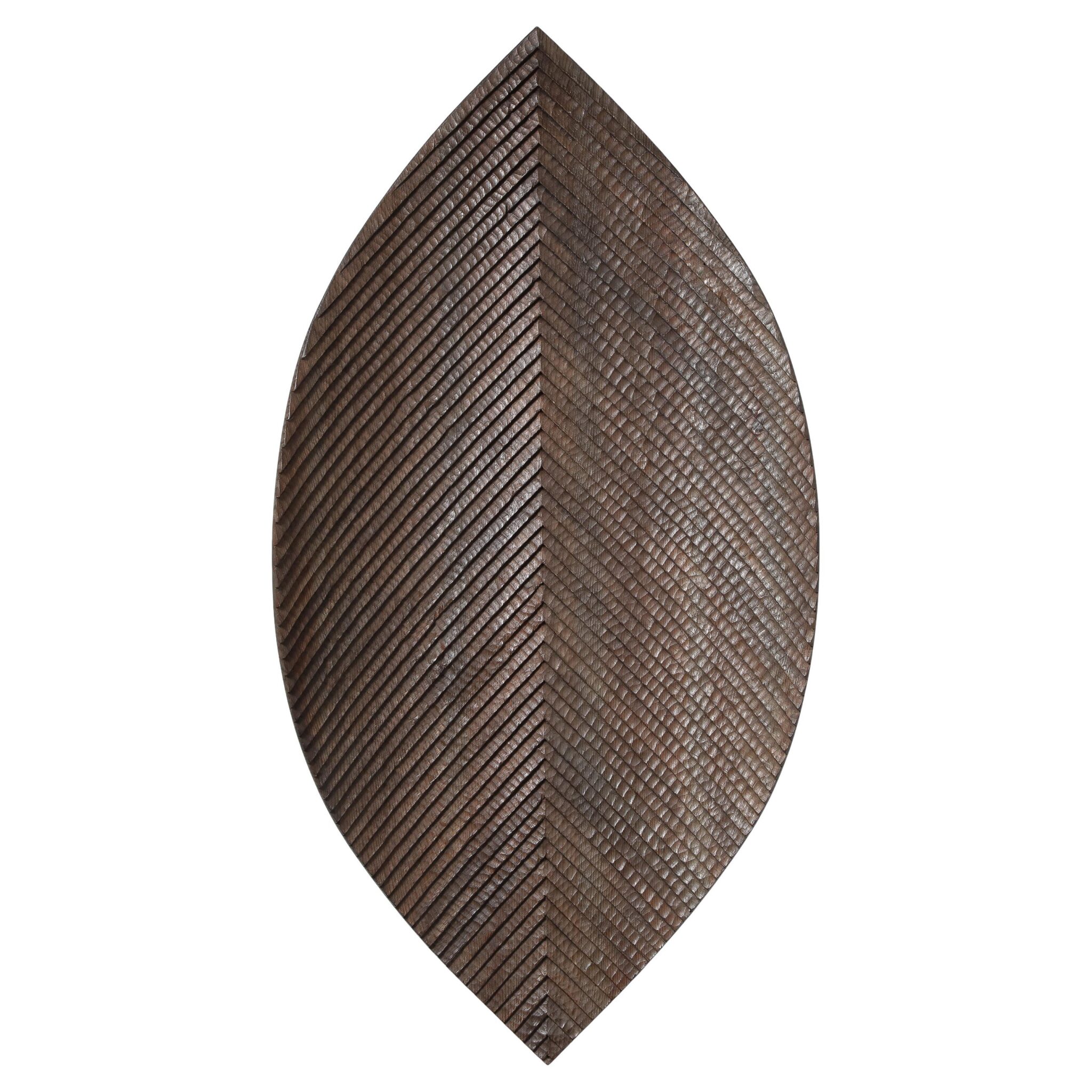 Michel Choqueux 'Leaf' Sculpted Wall Hanging, France, c. 1950