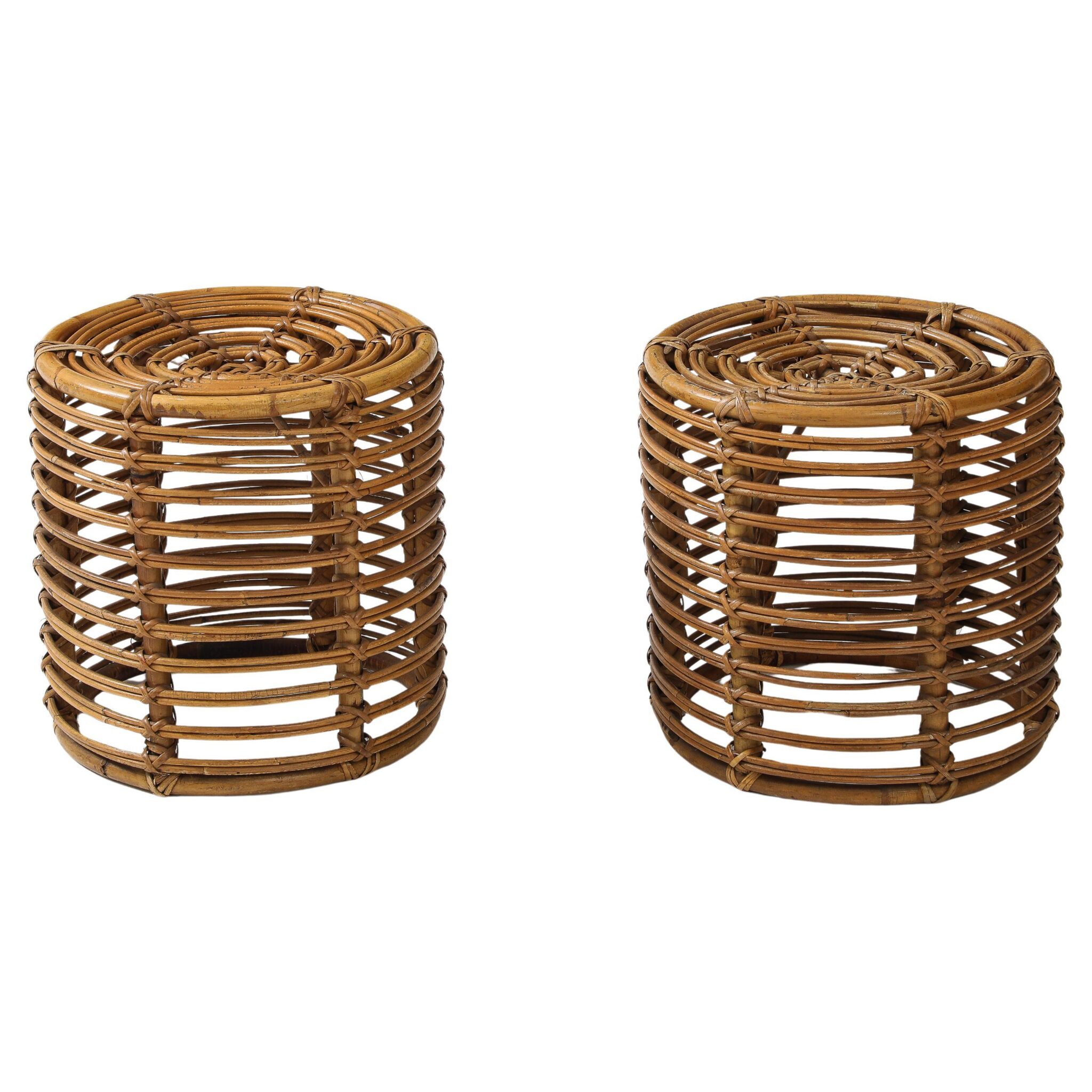 Pair of Tito Agnoli Cane Stools, Italy, 1960
