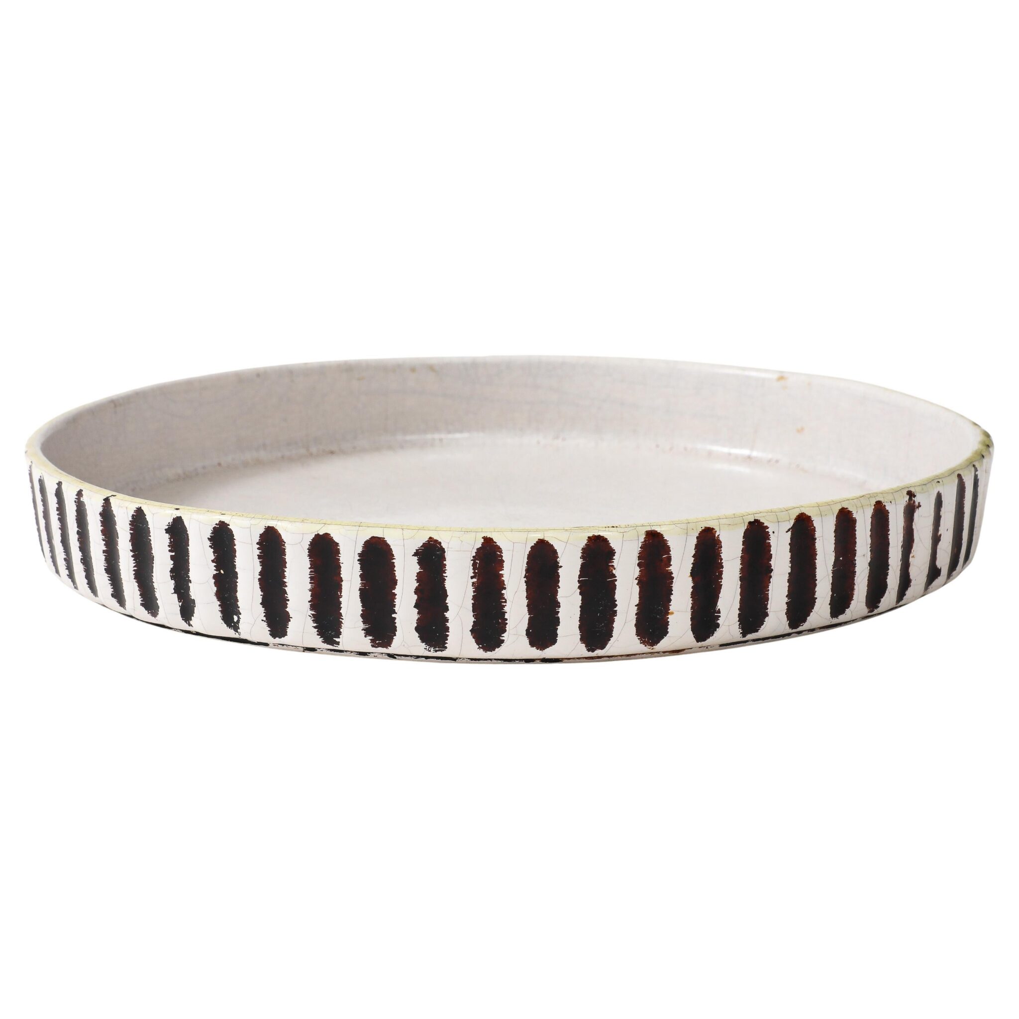 Jean Besnard White Ceramic Low Dish/tray, France, 1934, signed: ‘JB’