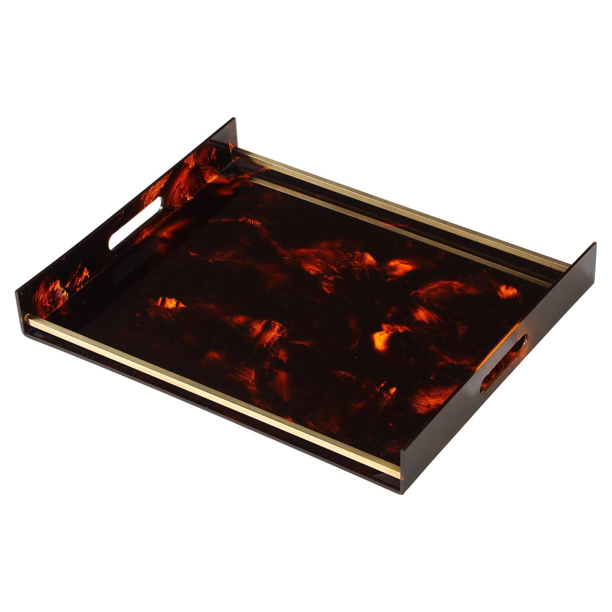 Christian Dior Faux Tortoise & Brass Tray , France, c. 1960-70’s