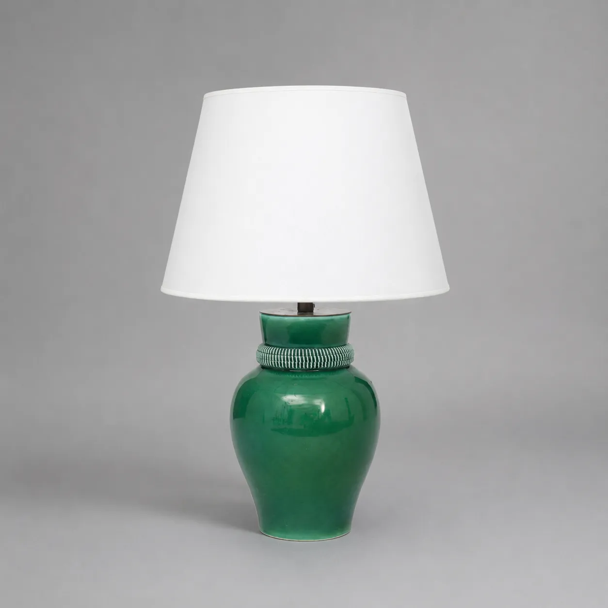 Pol Chambost (1936-1983) Green Glazed Ceramic Lamp