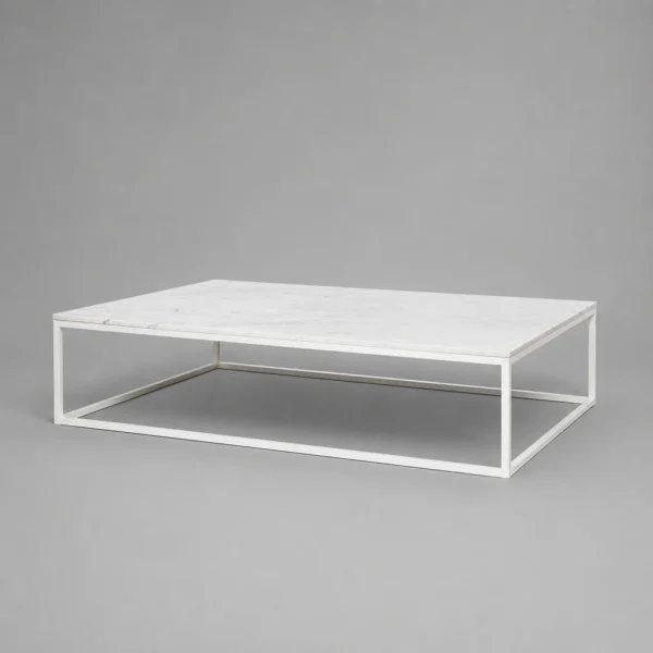 Made to Order Coffee Table Metal White Base and Marble Top