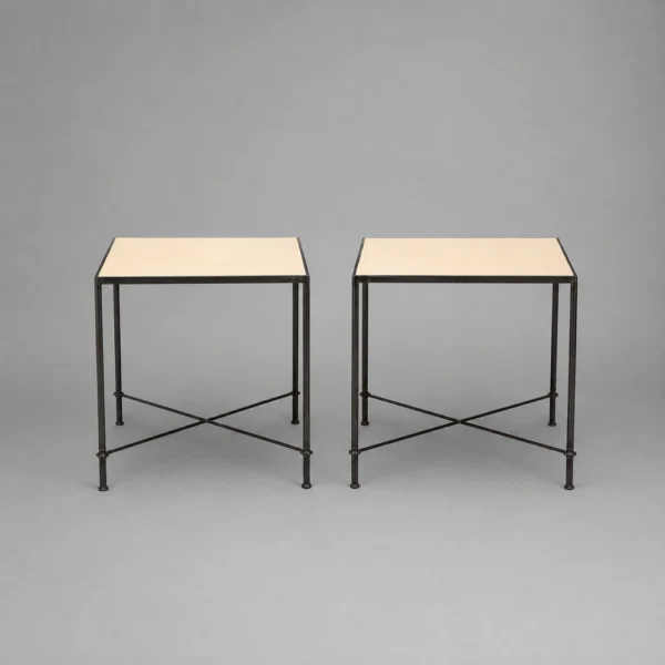 Pair of ‘Mies’ Leather Inset Tables