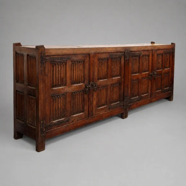 19th-C-Hand-Carved-Oak-Cabinet