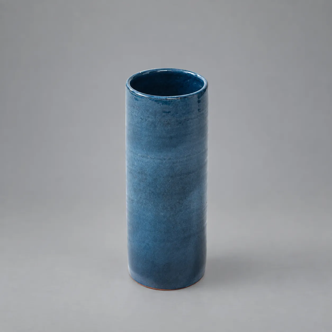 Blue Glazed Ceramic Rouleau Vase, France, c. 1960’s, Signed: 'Poterie Figere'
