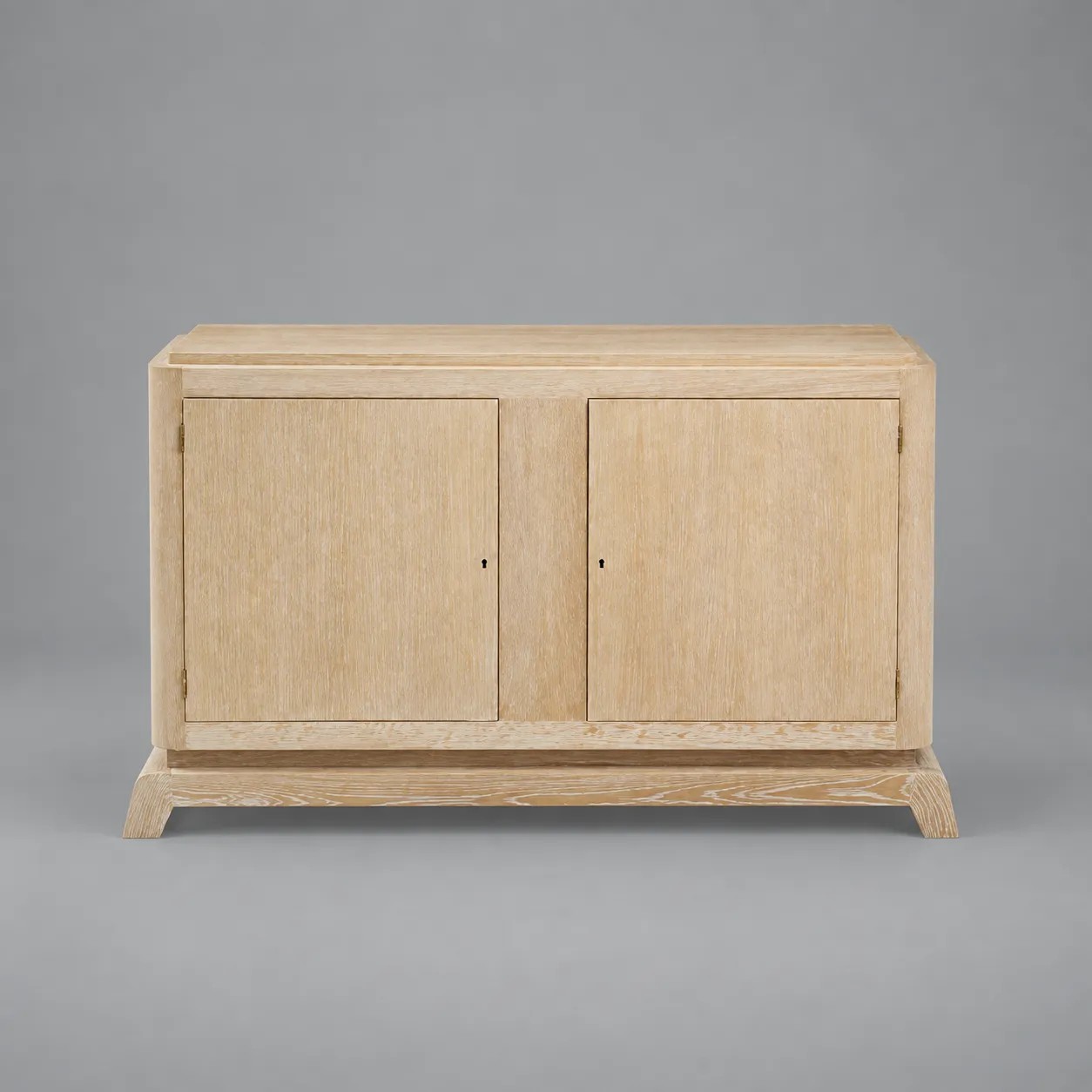 French Moderne Cerused Oak Cabinet