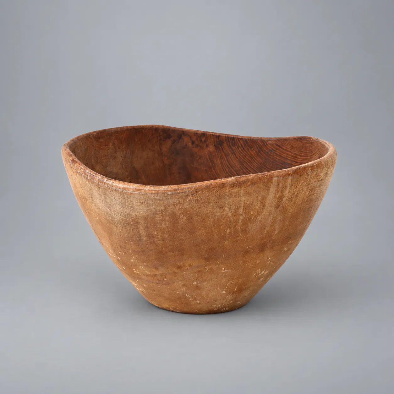 Hand Carved Elm Bowl, Primitive Style, Sweden, 1900
