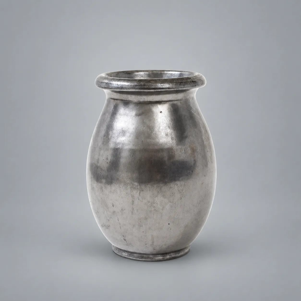 Large Japanese Manganese Black Enamel Glaze Vase, France, 1950, signed: ‘Aegitna' 'Vallauris'